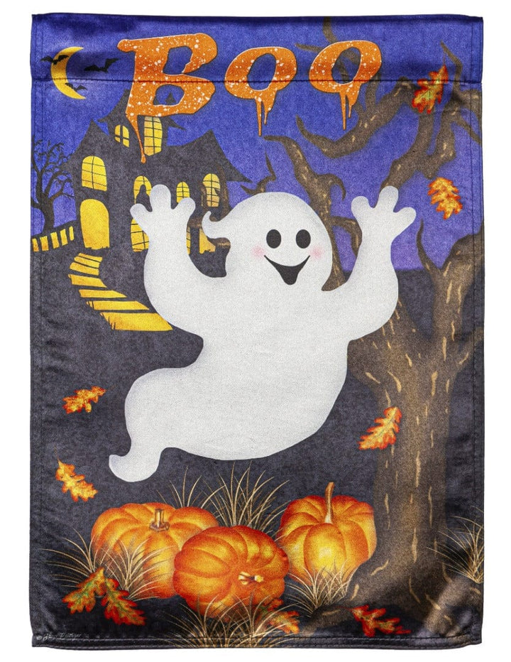 Boo Ghost Halloween Garden Flag 2 Sided heartlandflags