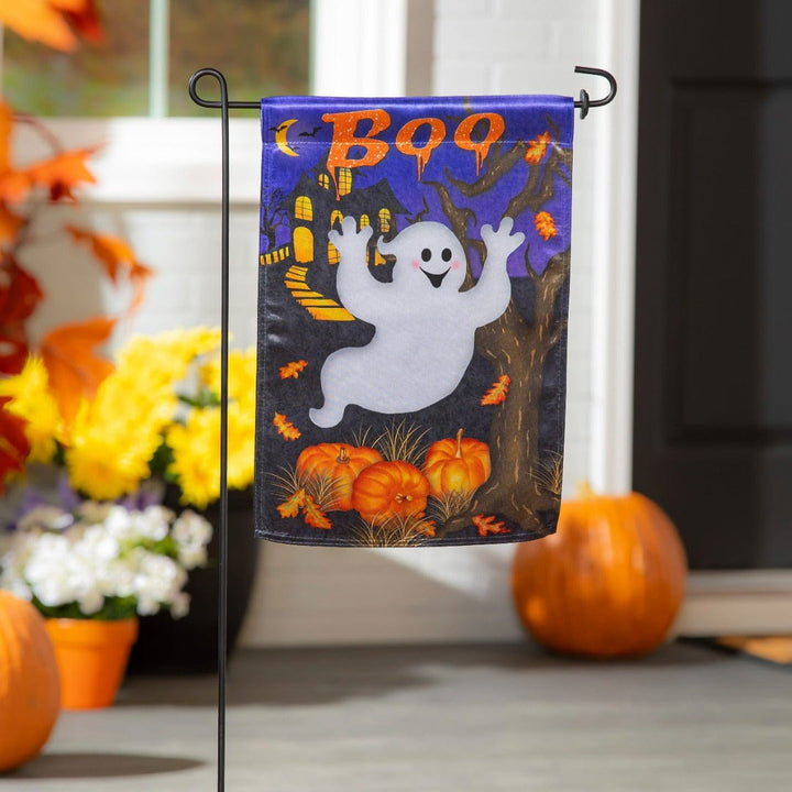 Boo Ghost Halloween Garden Flag 2 Sided heartlandflags