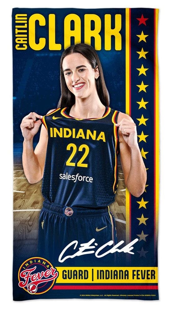 Caitlin Clark Beach Towel Indiana Fever heartlandflags