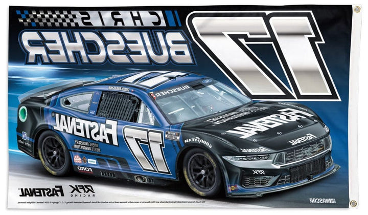 Chris Buescher Flag 3x5 Fastenal 2024 heartlandflags