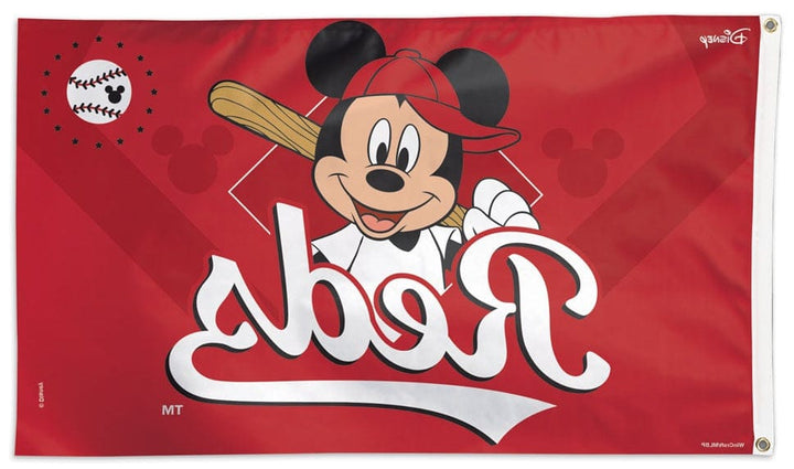 Cincinnati Reds Flag 3x5 Mickey Mouse Baseball Disney heartlandflags