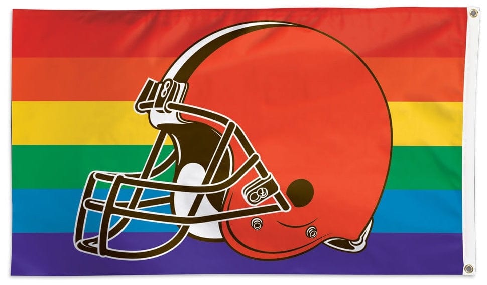 Cleveland Browns Flag 3x5 Rainbow Pride heartlandflags