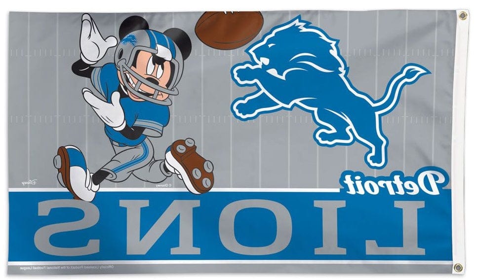 Detroit Lions Flag 3x5 Mickey Mouse Football Disney heartlandflags