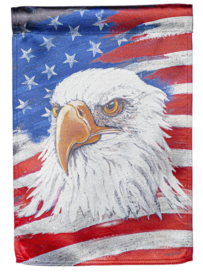 Eagle and Flag Patriotic Banner 2 Sided House Flag heartlandflags