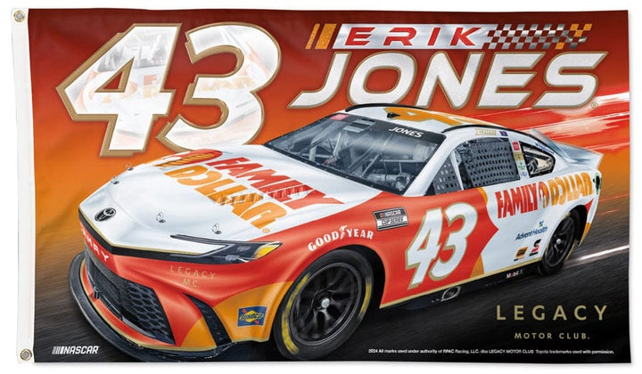 Erik Jones Flag 3x5 Family Dollar Race Car 2024 heartlandflags