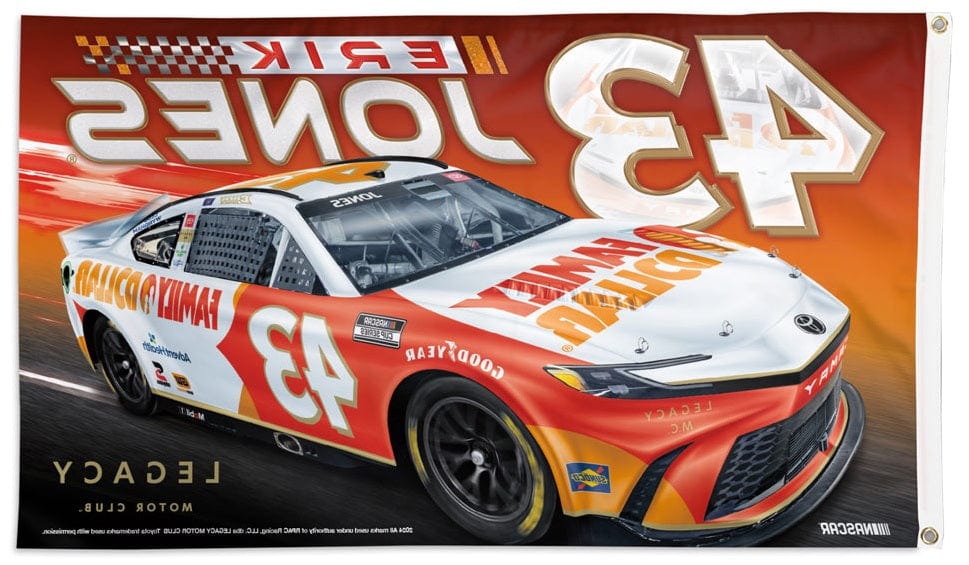 Erik Jones Flag 3x5 Family Dollar Race Car 2024 heartlandflags