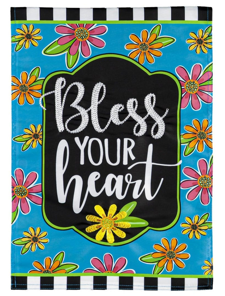 Floral Blessings Garden Flag 2 Sided Applique heartlandflags