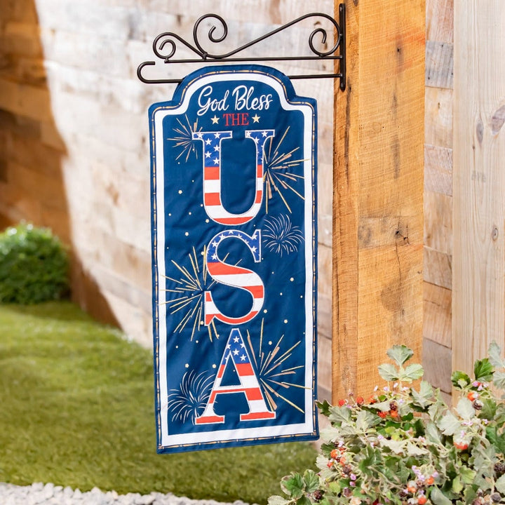 God Bless The USA Patriotic Garden Flag 2 Sided XL heartlandflags