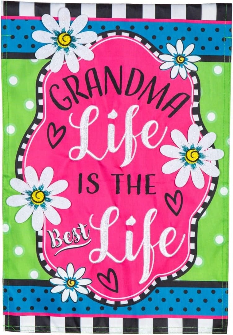 Grandma Life Applique Garden Flag 2 Sided Best Life heartlandflags