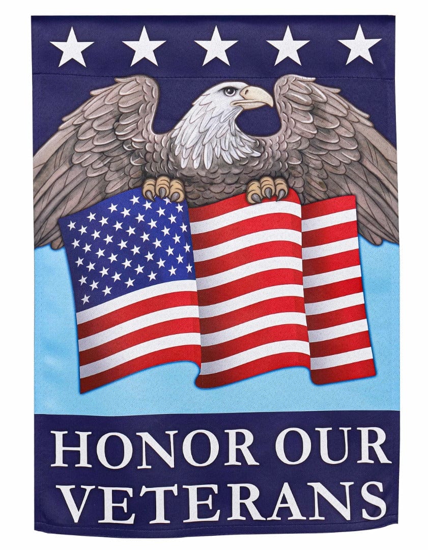 Honor Our Veterans Garden Flag Eagle 2 Sided heartlandflags