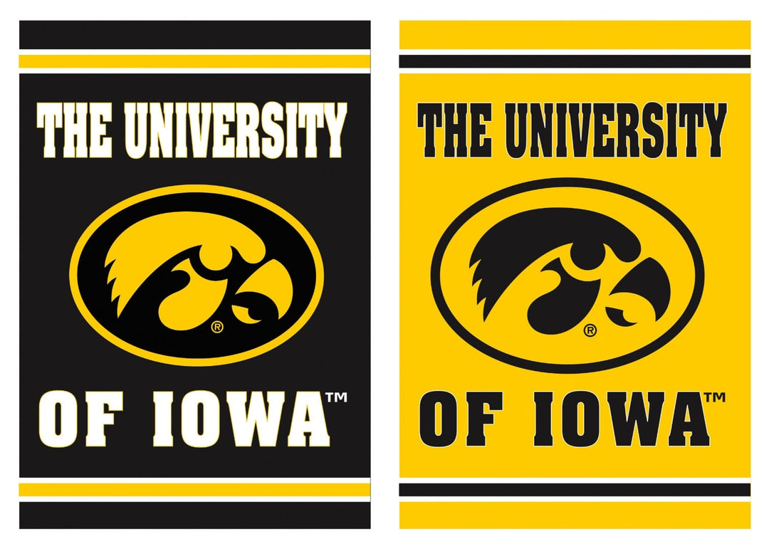 Iowa Hawkeyes Banner 2 Sided Gold Black House Flag heartlandflags