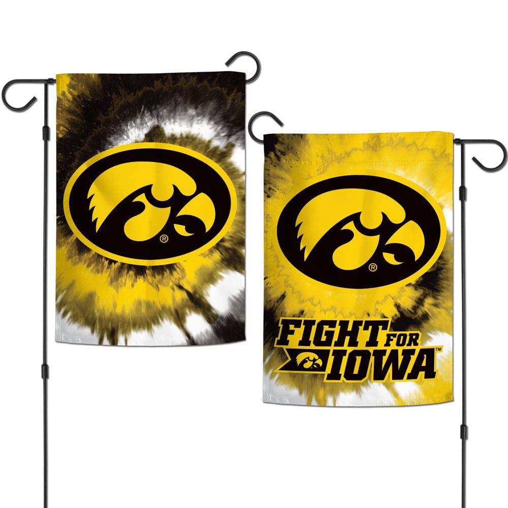 Iowa Hawkeyes Garden Flag 2 Sided Tie Dye Fight For Iowa heartlandflags