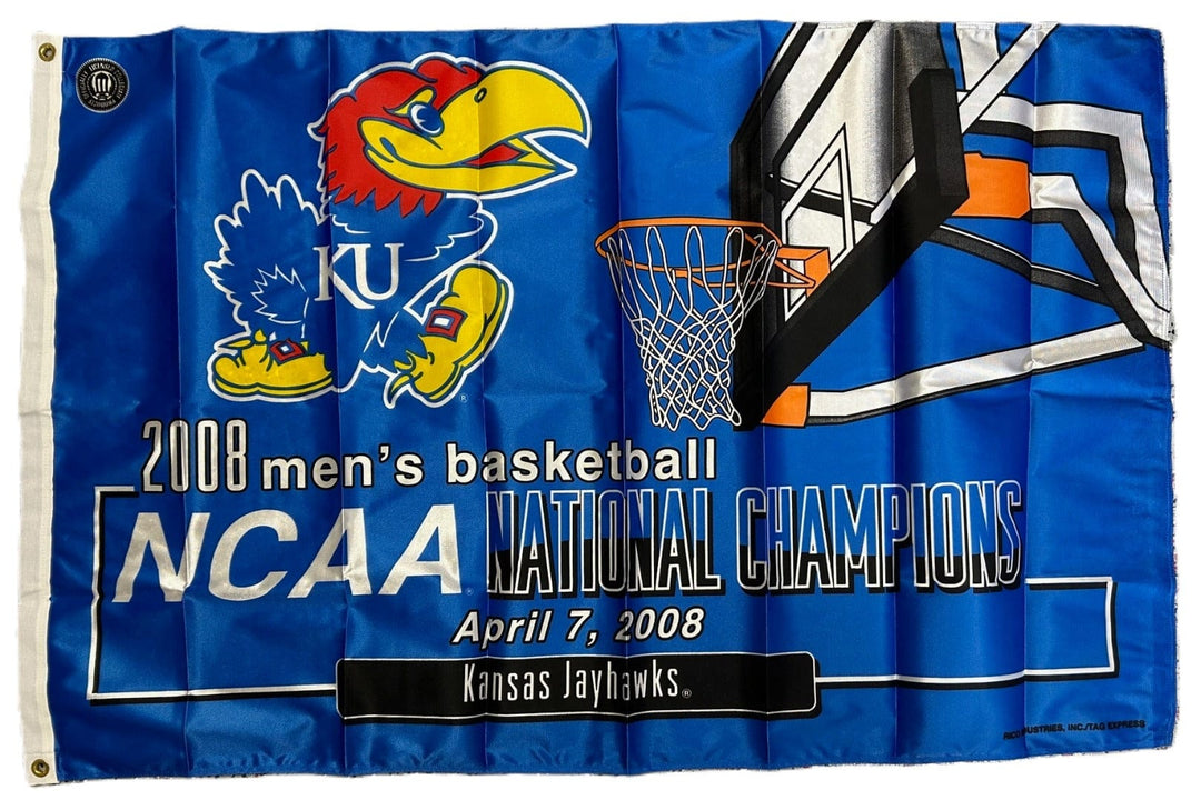 Kansas Jayhawks Flag 2008 Basketball National Champions 3x5 heartlandflags