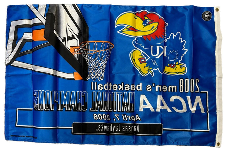 Kansas Jayhawks Flag 2008 Basketball National Champions 3x5 heartlandflags