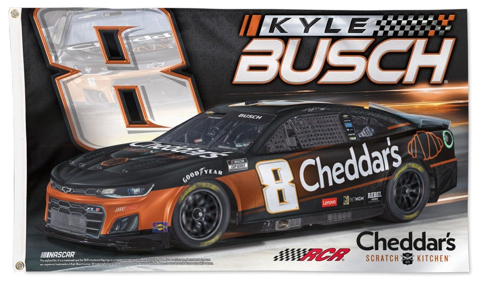 Kyle Busch Flag 3x5 Cheddar's Race Car 2024 heartlandflags