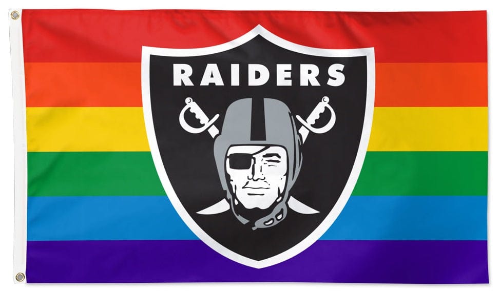 Las Vegas Raiders Flag 3x5 Pride Rainbow heartlandflags