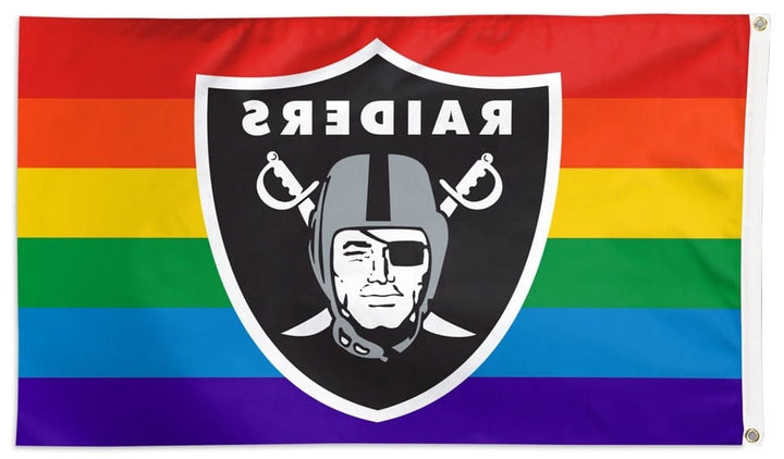 Las Vegas Raiders Flag 3x5 Pride Rainbow heartlandflags