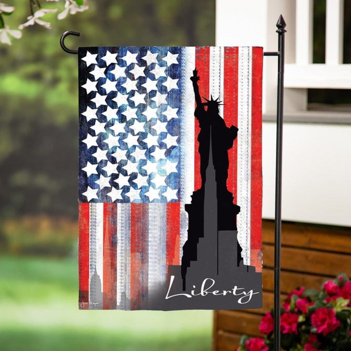 Liberty Statue Patriotic Garden Flag 2 Sided heartlandflags