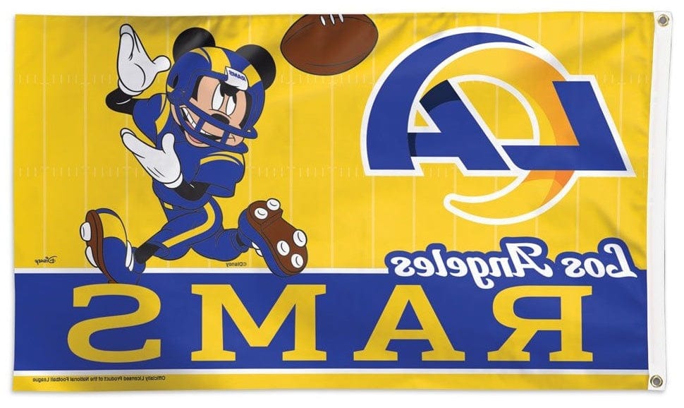 Los Angeles Rams Flag 3x5 Mickey Mouse Football heartlandflags