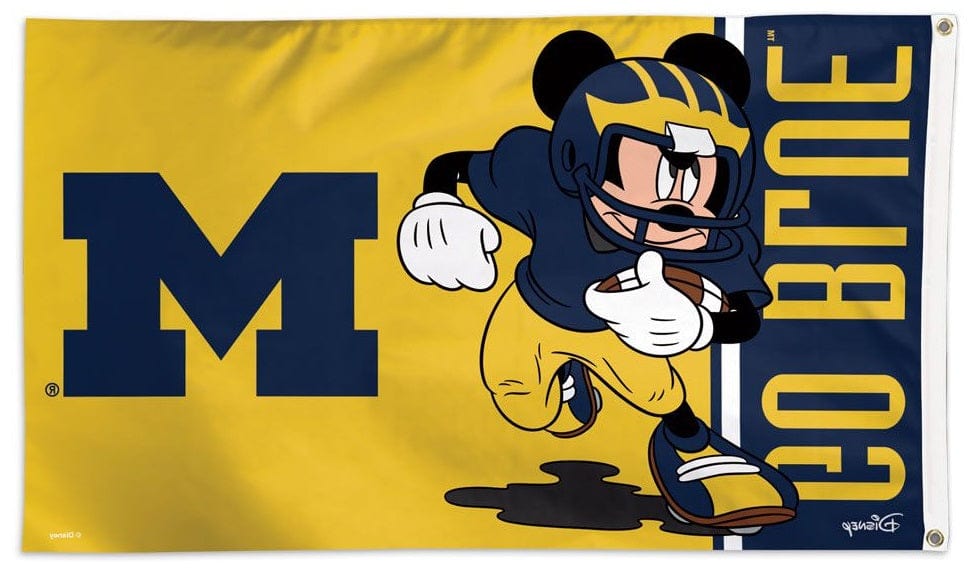 Michigan Wolverines Mickey Mouse Flag 3x5 Disney Go Blue Football heartlandflags