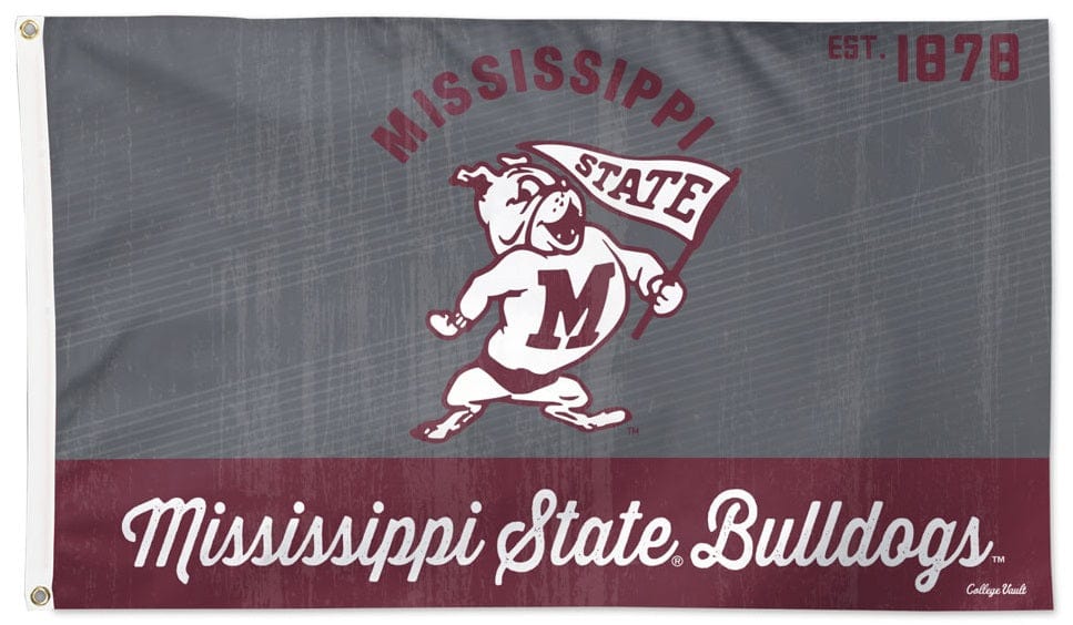 Mississippi State Bulldogs Flag 3x5 Vintage Logo heartlandflags