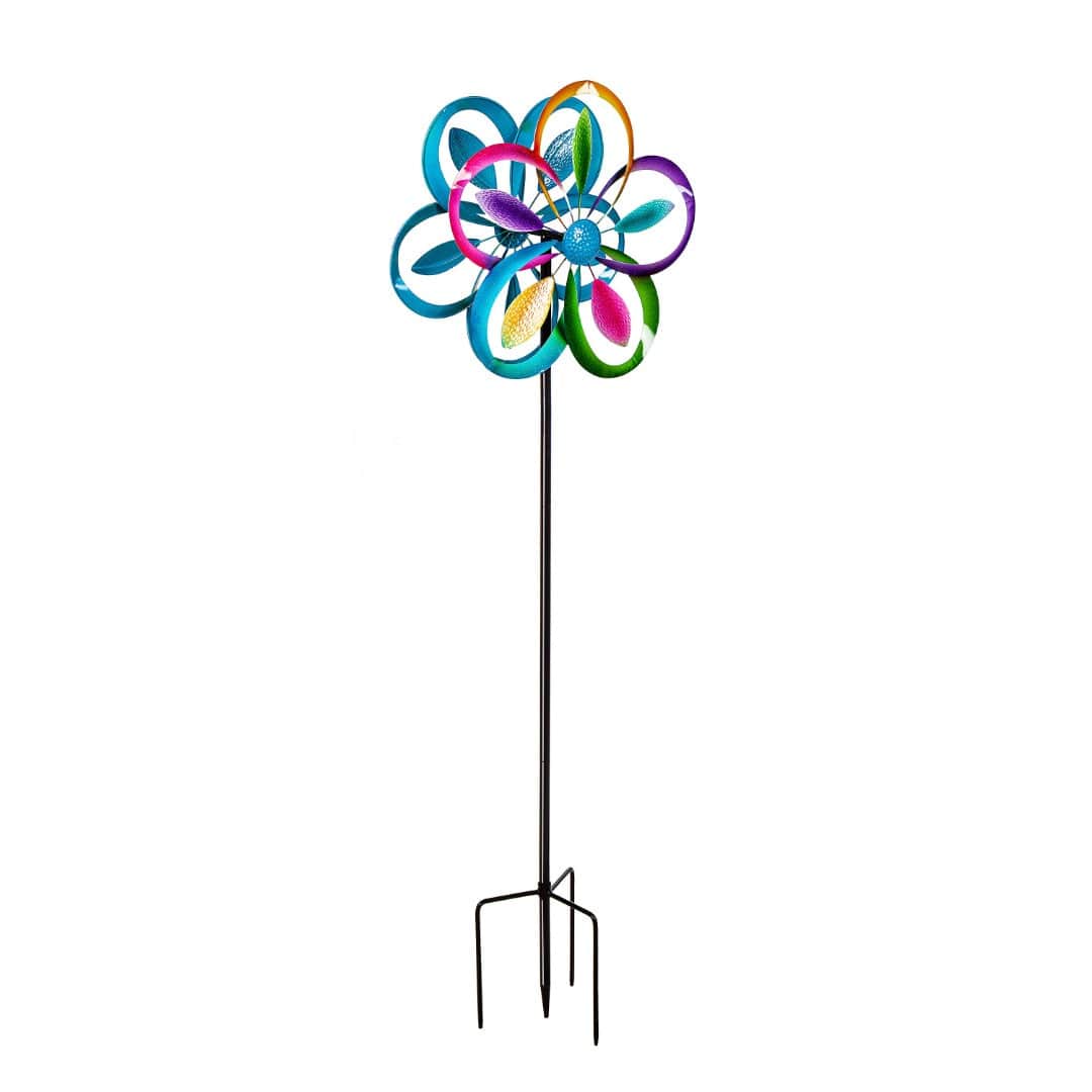 Multi Color Rings Wind Spinner 75 Inches Tall heartlandflags