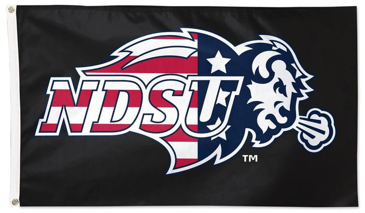 NDSU Flag 3x5 Patriotic Red White Blue Logo heartlandflags