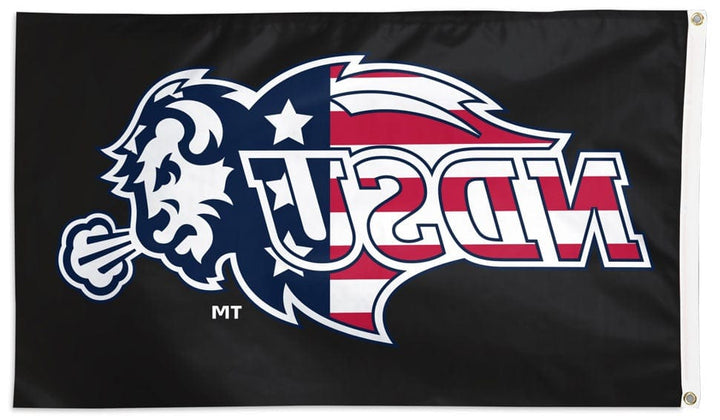 NDSU Flag 3x5 Patriotic Red White Blue Logo heartlandflags