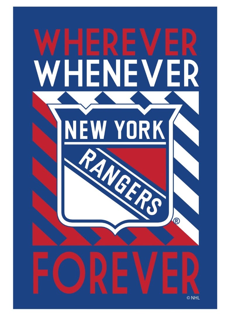 New York Rangers Banner 2 Sided Wherever Whenever Forever heartlandflags