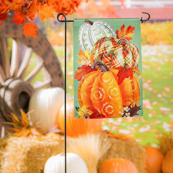 Painted Fall Pumpkins Garden Flag 2 Sided heartlandflags