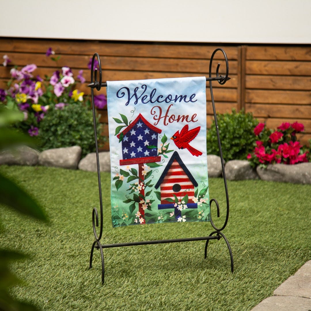 Patriotic Birdhouse Welcome Garden Flag 2 Sided heartlandflags