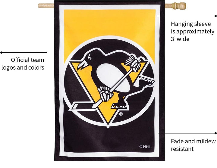 Pittsburgh Penguins Banner 2 Sided Burlap House Flag heartlandflags