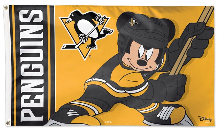 Pittsburgh Penguins Flag 3x5 Mickey Mouse Disney heartlandflags