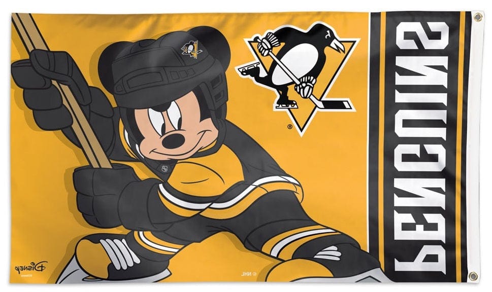 Pittsburgh Penguins Flag 3x5 Mickey Mouse Disney heartlandflags