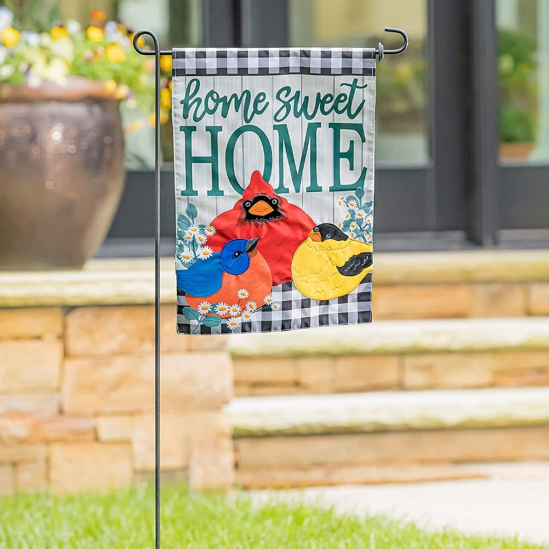 Portly Birds Spring Garden Flag 2 Sided Applique heartlandflags