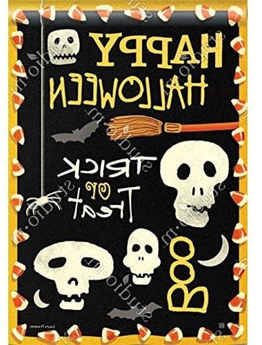 Skeleton Halloween Banner Vertical House Flag heartlandflags