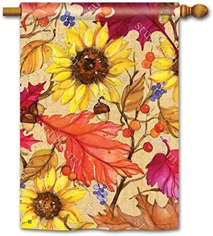 Sunflower Splendor Flag 2 Sided Vertical Banner Flag heartlandflags