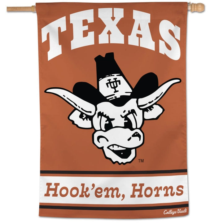 Texas Longhorns Banner Vertical Hook Em Horns Flag heartlandflags