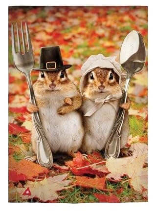 Thanksgiving Gothic Chipmunks Garden Flag 2 Sided heartlandflags