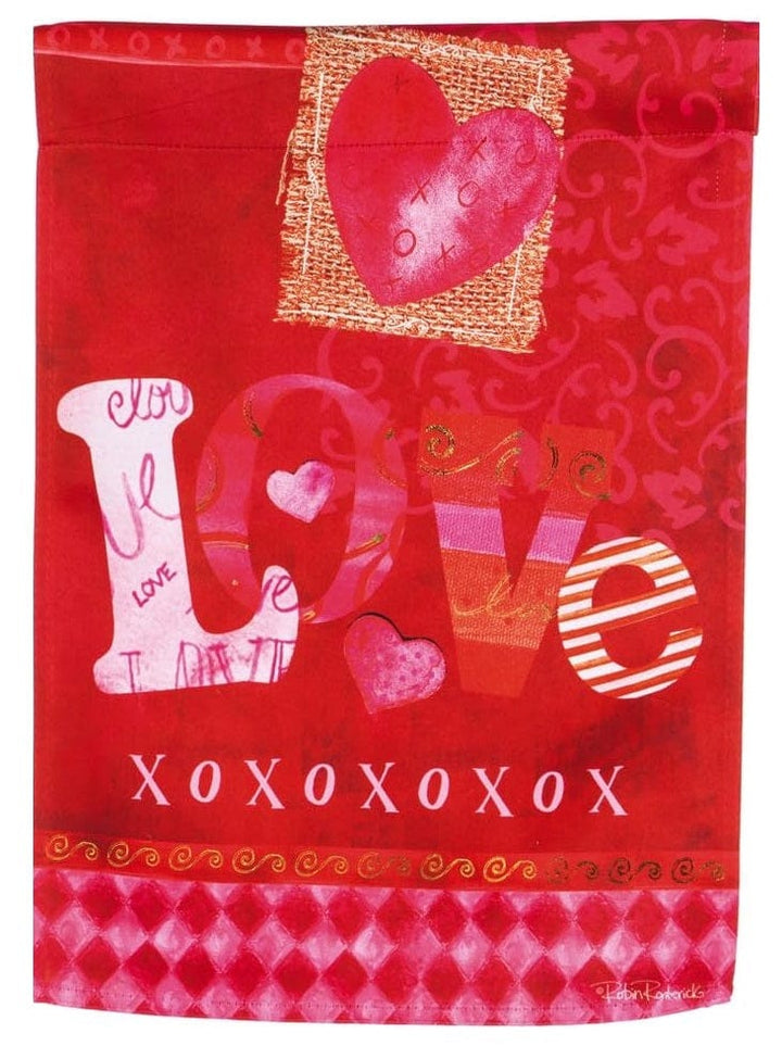 Valentine Garden Flag Love XOXO 2 Sided heartlandflags