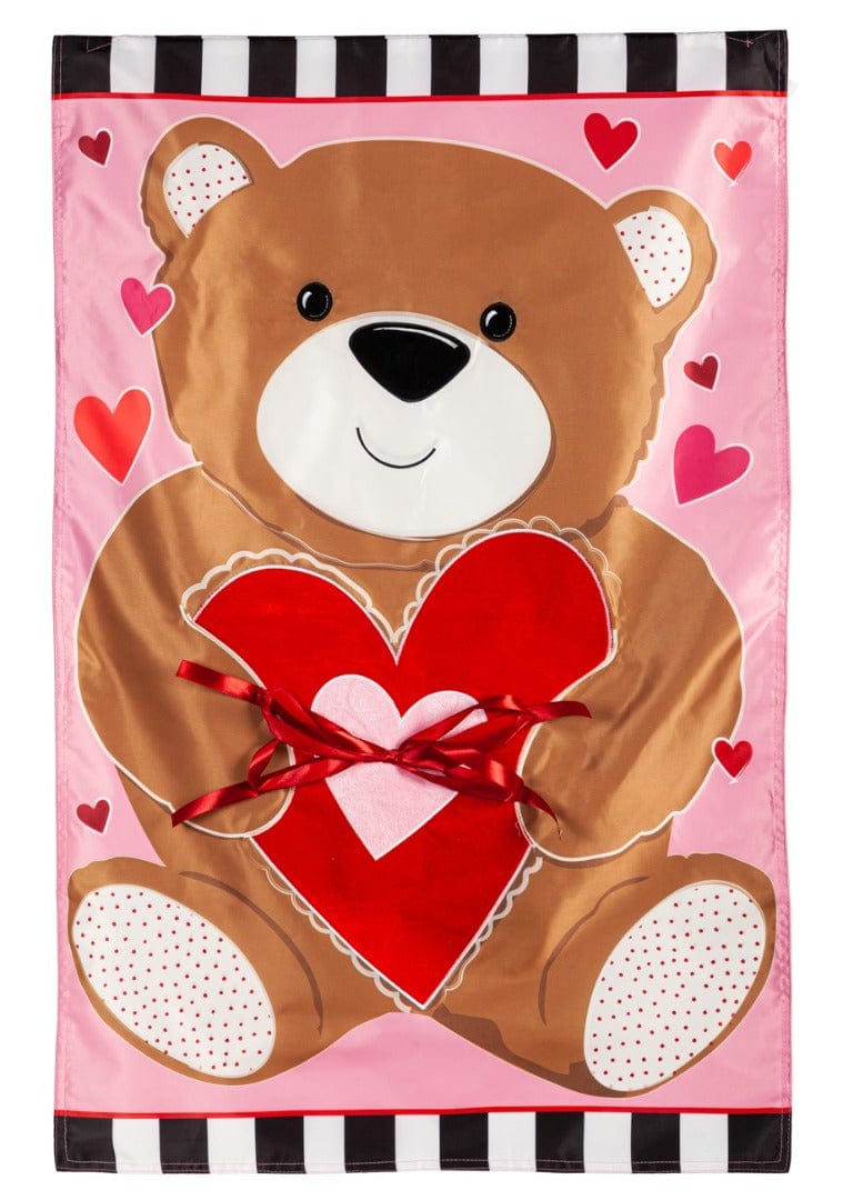 Valentine's Bear Garden Flag 2 Sided Applique heartlandflags