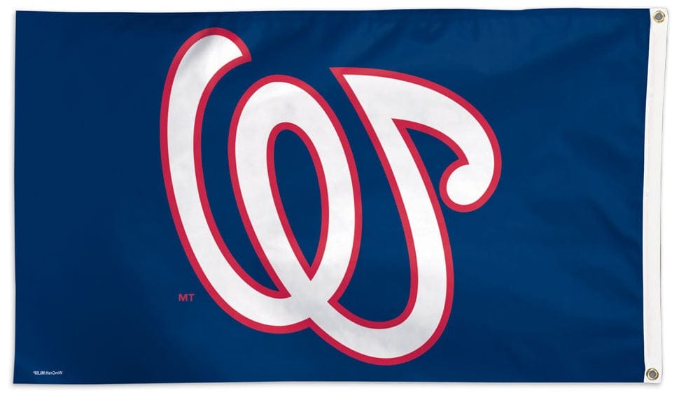 Washington Nationals Flag 3x5 Script W Blue heartlandflags