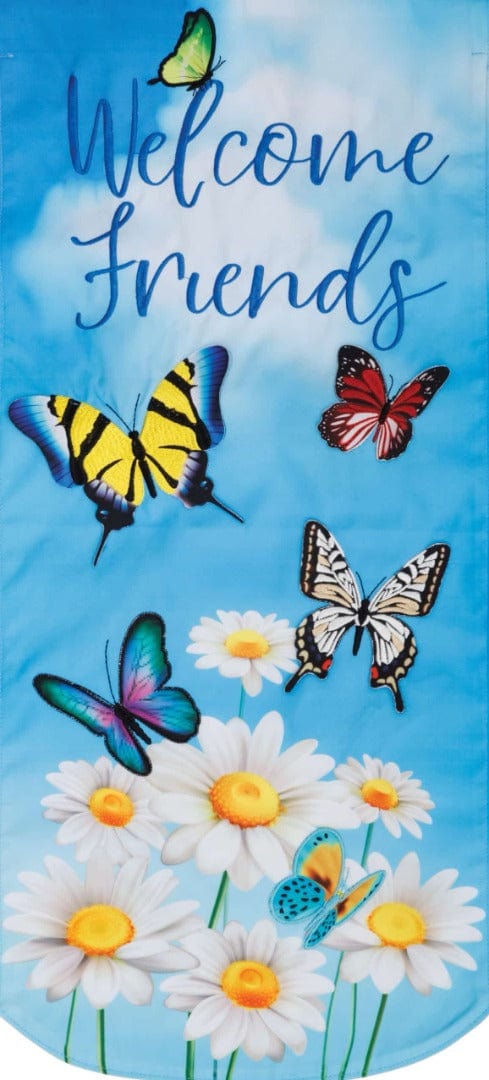 Welcome Butterflies Long Garden Flag 2 Sided XL heartlandflags