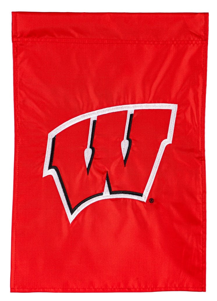 Wisconsin Badgers Garden Flag 2 Sided Applique heartlandflags