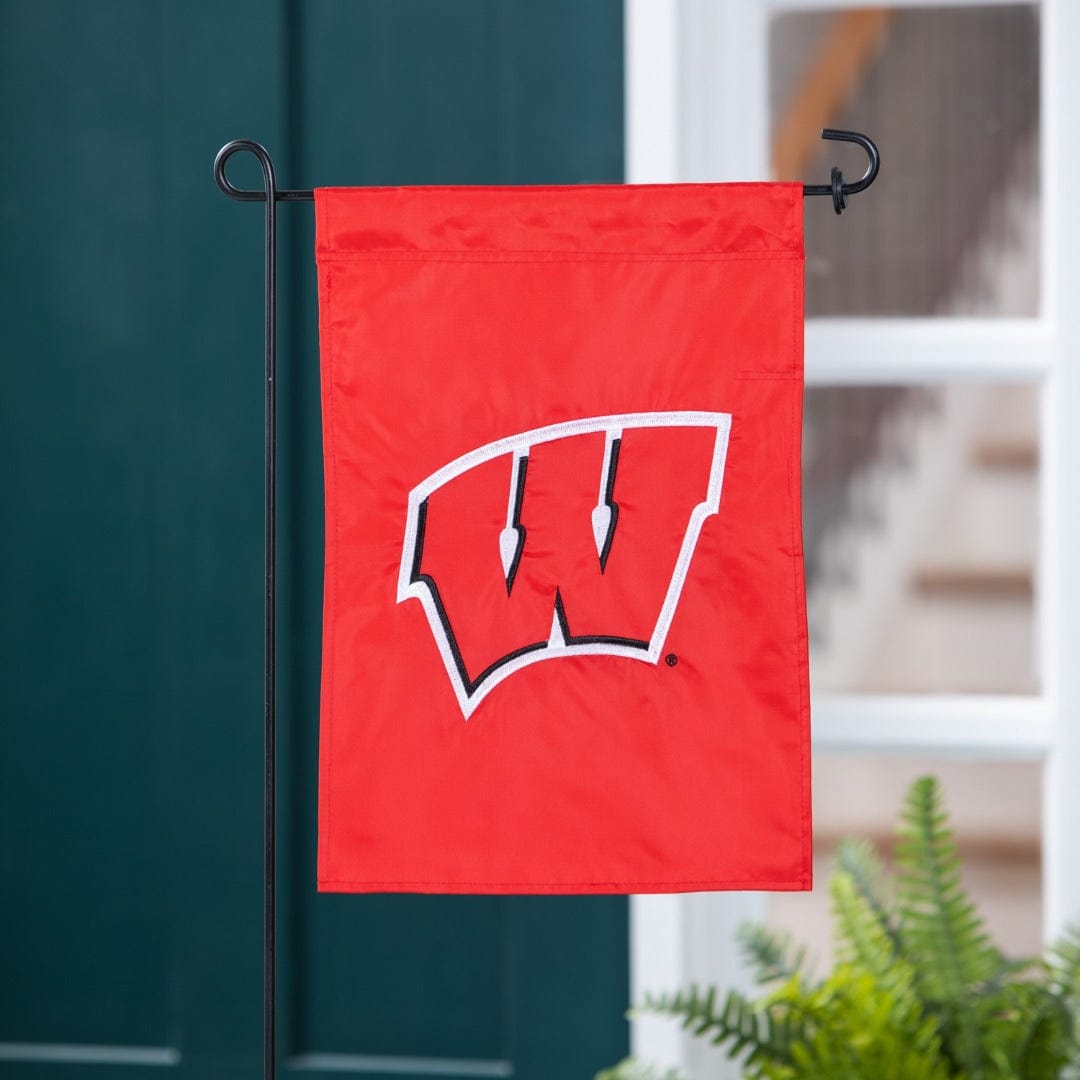 Wisconsin Badgers Garden Flag 2 Sided Applique heartlandflags