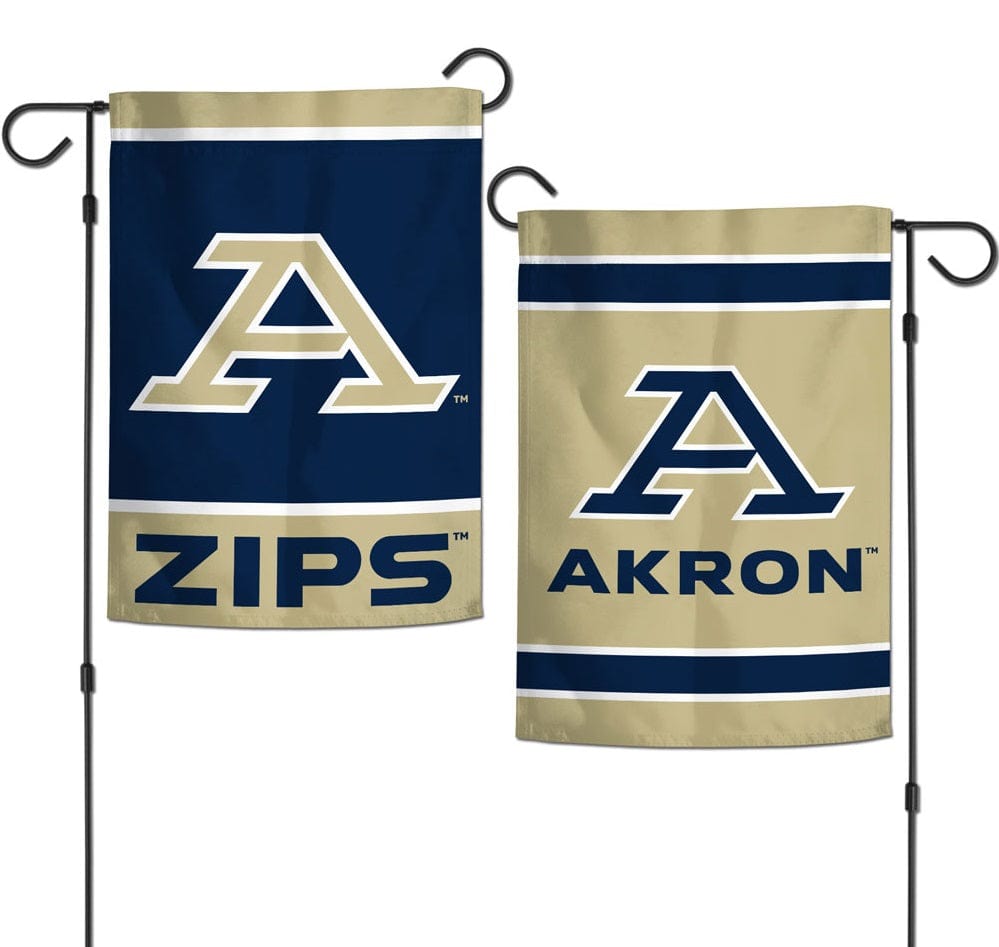 Akron Zips Garden Flag 2 Sided New Logo heartlandflags