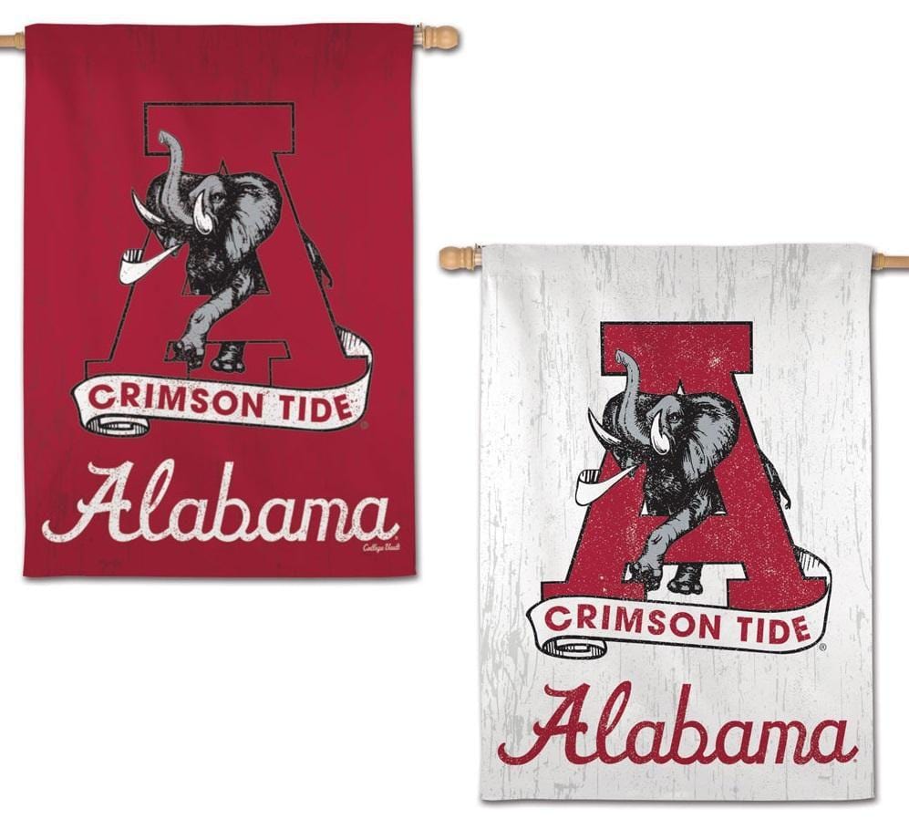 Alabama Crimson Tide Flag 2 Sided Retro Logo Banner heartlandflags