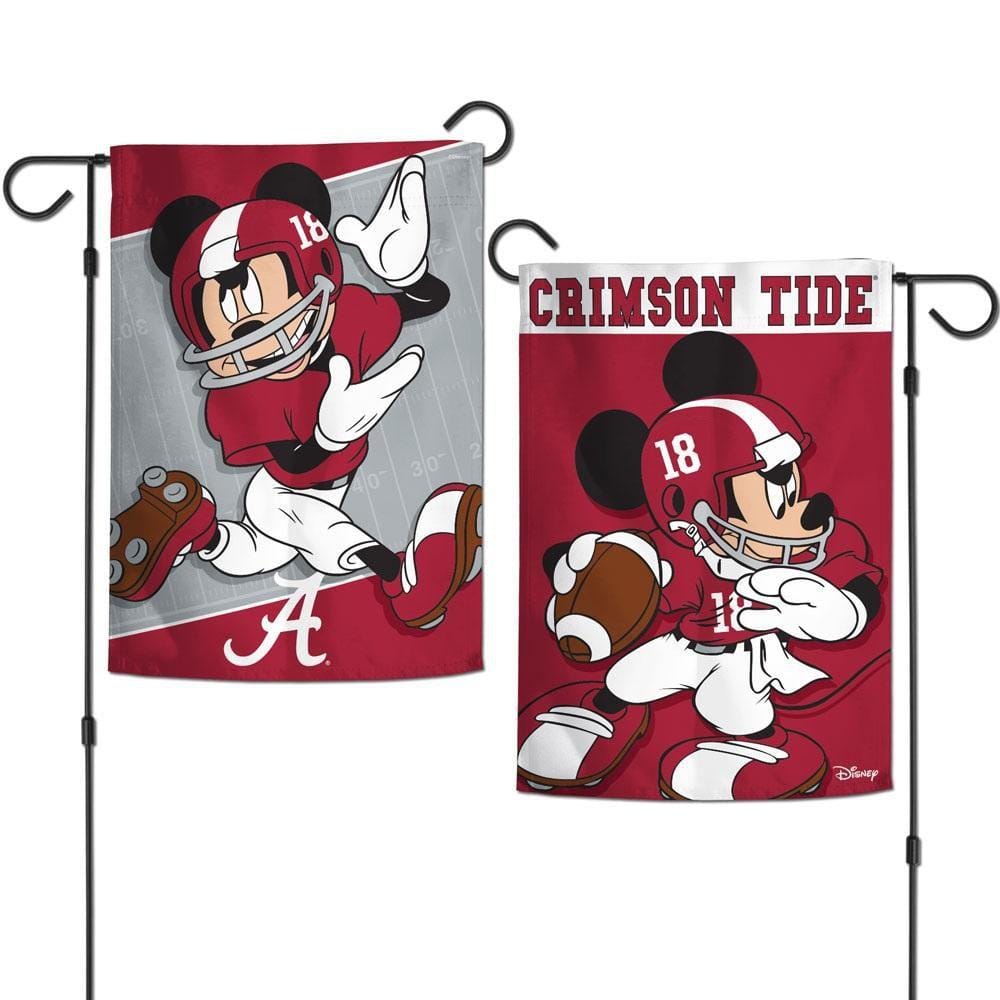 Alabama Crimson Tide Garden Flag 2 Sided Mickey Mouse heartlandflags