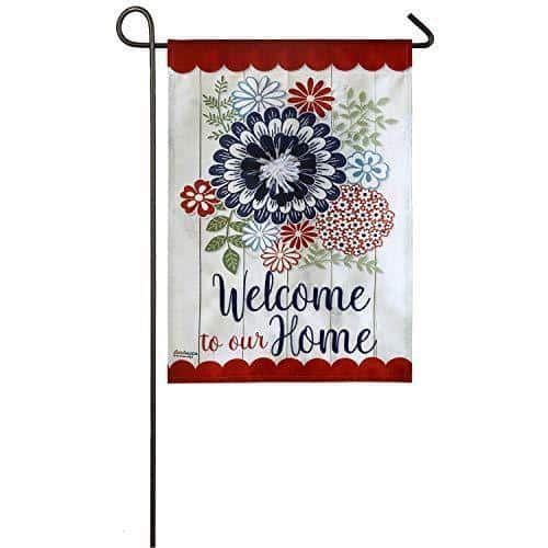 Americana Floral Patriotic Garden Flag 2 Sided Welcome To Our Home heartlandflags