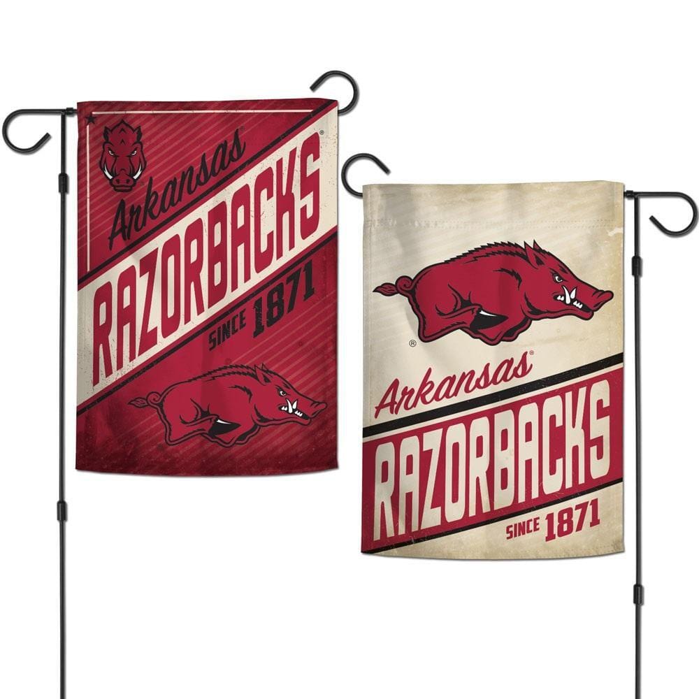 Arkansas Razorbacks Garden Flag 2 Sided Retro Logo heartlandflags